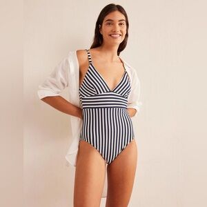 Boden Arezzo One Piece Swimsuit 10 navy white NWT